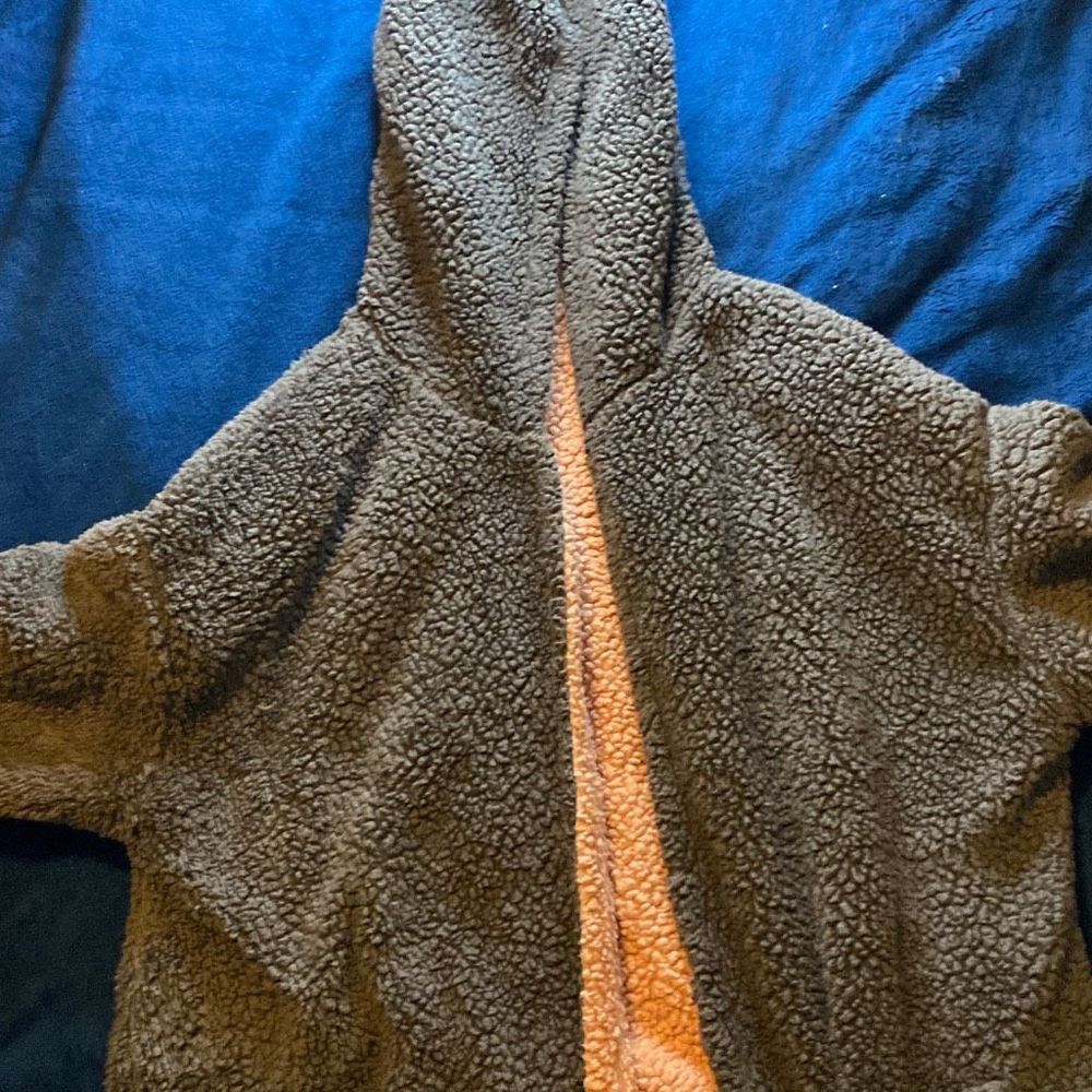 New mix hooded cardigan fluffy